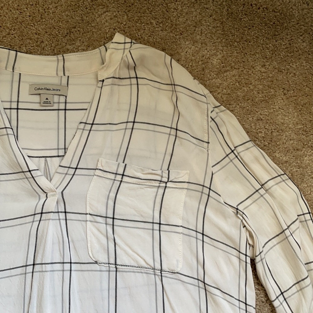 Calvin Klein Plaid Top
